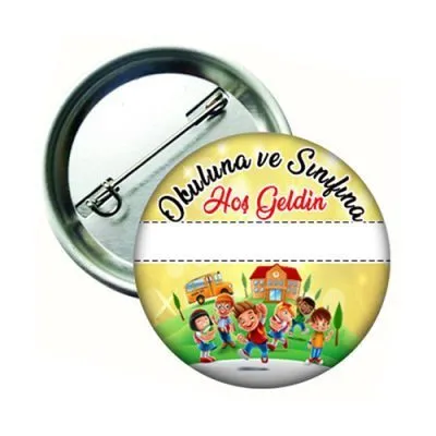 Okuluna Hoş Geldin Öğrenci Rozeti (58 mm çapında)