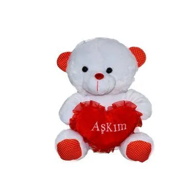 Kalp Yastıklı 65 cm Peluş Ayıcık