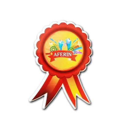 10 Adet Aferin Pvc Kabartma Sticker Etiket (5X7,5 cm)
