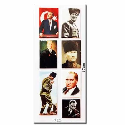 Atatürk Pvc Kabartma Sticker Etiket
