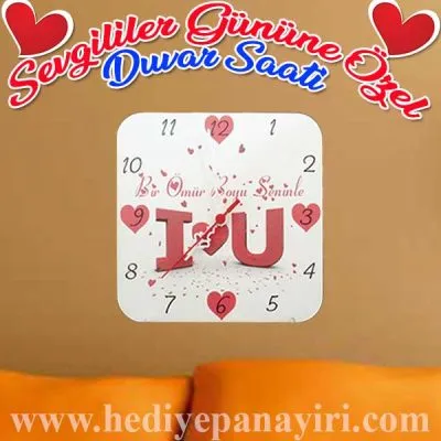 Sevgiliye Özel Ahşap Duvar saati 5