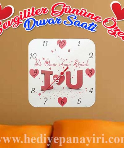 Sevgiliye Özel Ahşap Duvar saati 5