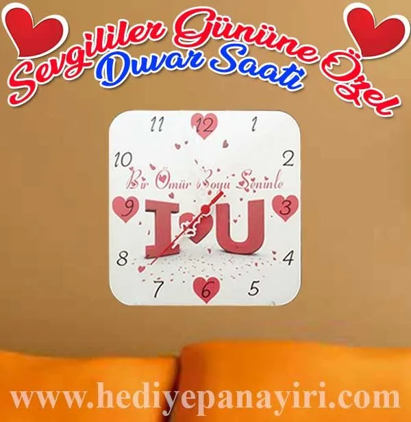 Sevgiliye Özel Ahşap Duvar saati 5