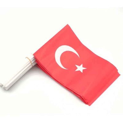 Çubuklu Kağıt Türk Bayrağı (10 Adet)