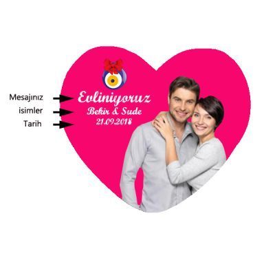 Kişiye Özel Kalp Magnet (25’li Paket)