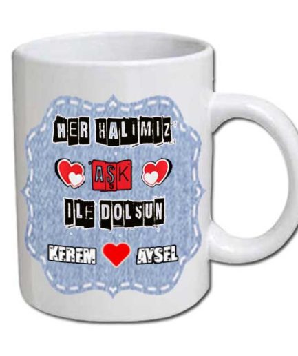 Aşk Temalı Sevgili Kupa Bardağı