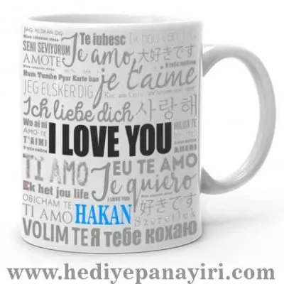 Farklı Dillerde Seni Seviyorum Yazılı Kupa Bardak