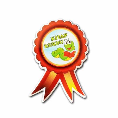 10 Adet Kitap Kurdu Pvc Kabartma Sticker Etiket (5X7,5 cm)