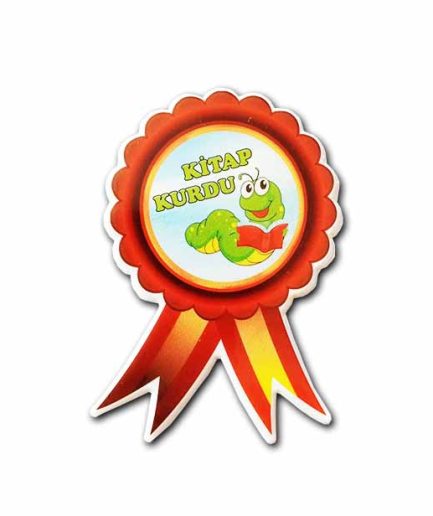 10 Adet Kitap Kurdu Pvc Kabartma Sticker Etiket (5X7,5 cm)