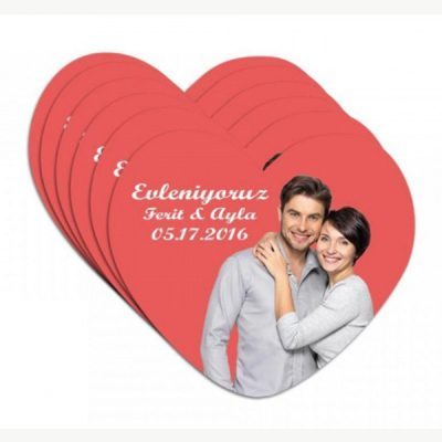 Kişiye Özel Kalp Magnet (25'li Paket)