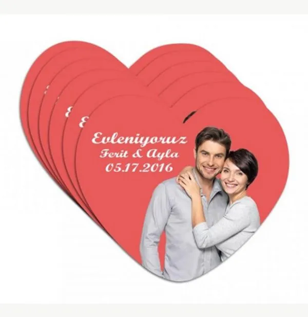 Kişiye Özel Kalp Magnet (25’li Paket)