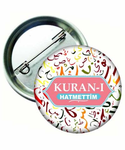 Kuran`ı Hatmettim Rozeti PEMBE