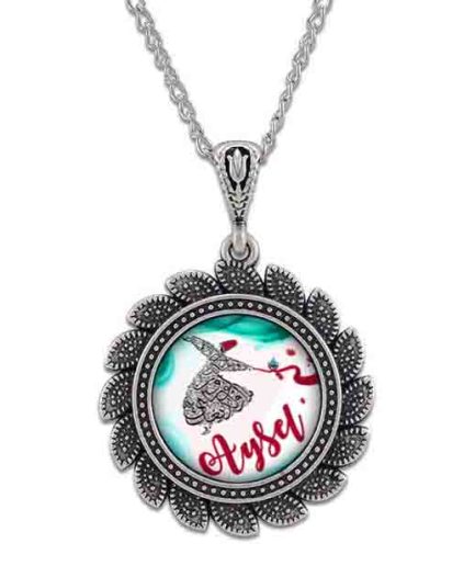 Elif Vav ve İsim Baskılı Kişiye Özel Kolye