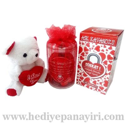 Mini Peluş Ayıcıklı Aşk Kavanozu