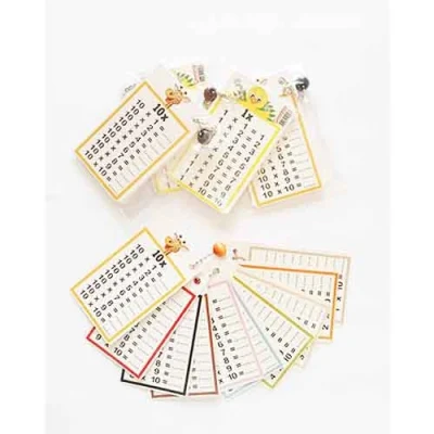 Quizli zincirli çarpım tablosu kartları anahtarlık, ilkokul öğrencileri için eğitici matematik öğrenme kartları.