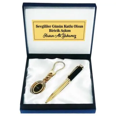 Saat Anahtarlıklı VIP Kalem Seti