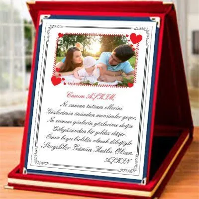 Sevgililer Gününe Özel Tasarım Plaket