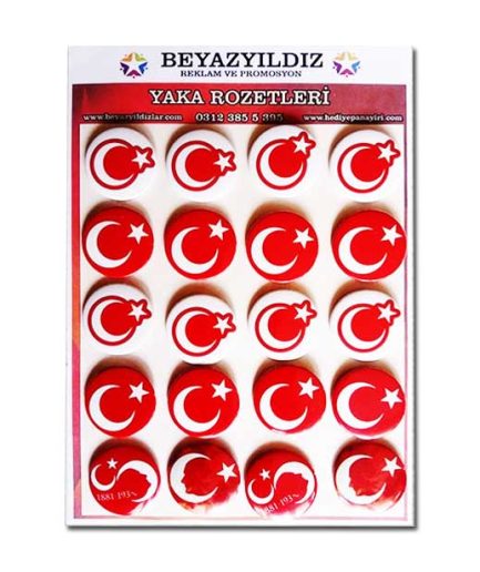 Türk Bayrağı Rozetleri Seri 1 (20 Adet)