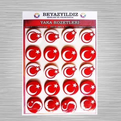 Türk Bayrağı Rozetleri Seri 1 (20 Adet)