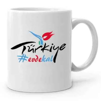 Evde Kal Türkiye Baskılı Kupa Bardak