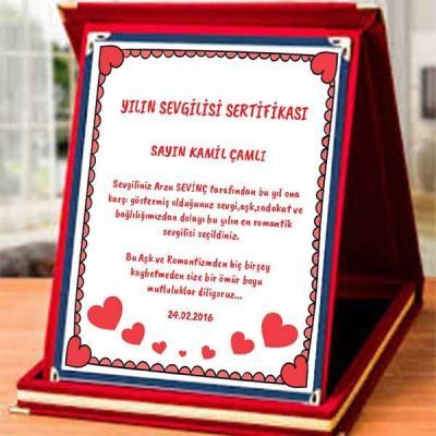 Yılın Sevgilisi Sertifikası Plaketi