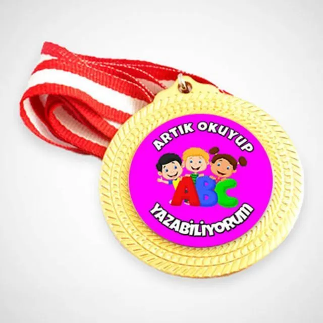 Artık Okuyup Yazabiliyorum Madalyası (Pembe-Mavi)