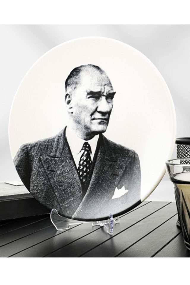 Keramika Marka Atatürk Portreli Dekoratif Tabak