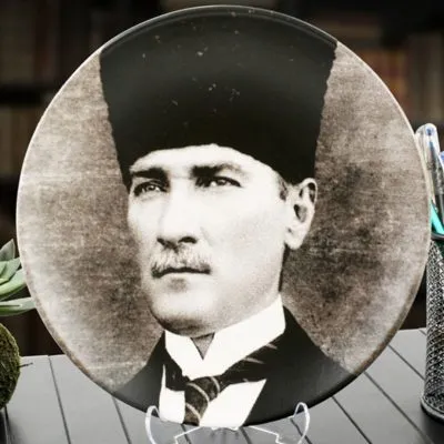 Atatürk Portreli Dekoratif Tabak