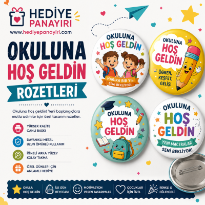 Okuluna Hoşgeldin Rozetleri