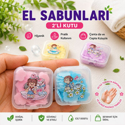 Küçük yaprak el sabunu 2'li kutu mini sabunlar